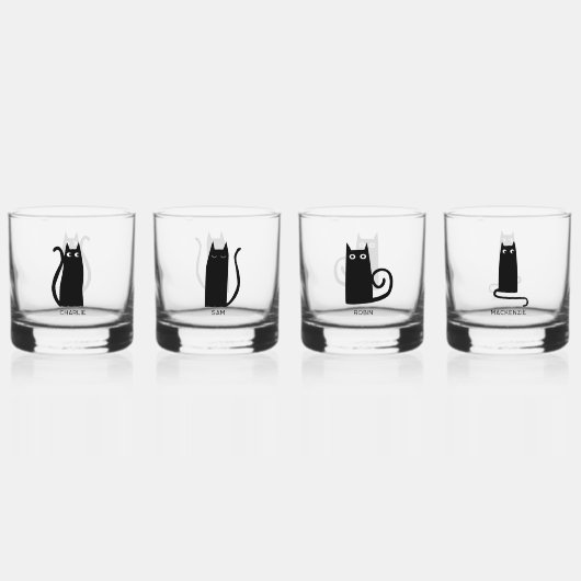 Leuke kat gepersonaliseerd uniek whisky glas (Achterkant)