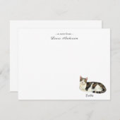 Leuke kat gepersonaliseerde platte notitie kaart (Voorkant / Achterkant)