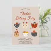 Leuke Kat Gepersonaliseerde Uitnodiging van het Ve (Staand voorkant)