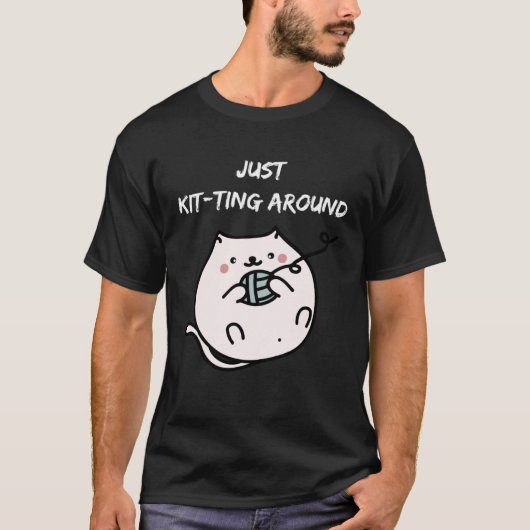 Leuke kat gewoon kitting rond een pratend Kat T-shirt (Voorkant)