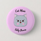 Leuke Kat Gezicht Kat Mam Ronde Button 5,7 Cm (Voorkant)