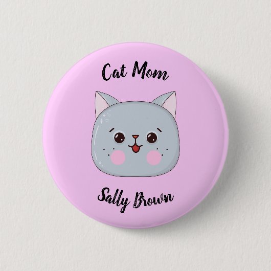 Leuke Kat Gezicht Kat Mam Ronde Button 5,7 Cm (Voorkant)