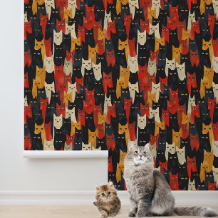 Leuke kat gezichten behang