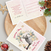 Leuke Kat Gouden Sneeuwvlokken Gelukkig Nieuwjaar  Feestdagenkaart