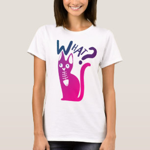 Leuke kat grap minimale magenta gradiënt cartoon t-shirt