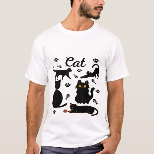 Leuke kat groep, grappige katten, kat miaw minnaar t-shirt (Voorkant)