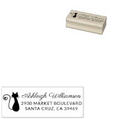 Leuke kat & hart naam script retour adres rubberstempel (Gestempeld)