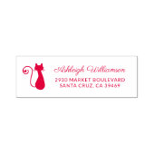 Leuke kat & hart naam script retour adres zelfinktende stempel (Design)