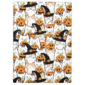 Leuke kat heks holding bumkin halloween klembord (Achterkant)