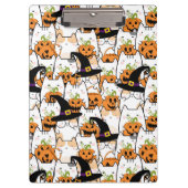 Leuke kat heks holding bumkin halloween klembord (Voorkant)