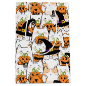 Leuke kat heks holding bumkin halloween medium cadeauzakje (Voorkant)