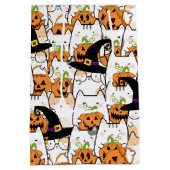 Leuke kat heks holding bumkin halloween medium cadeauzakje (Achterkant)