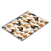 Leuke kat heks holding bumkin halloween notitieboek (Linkerzijde)