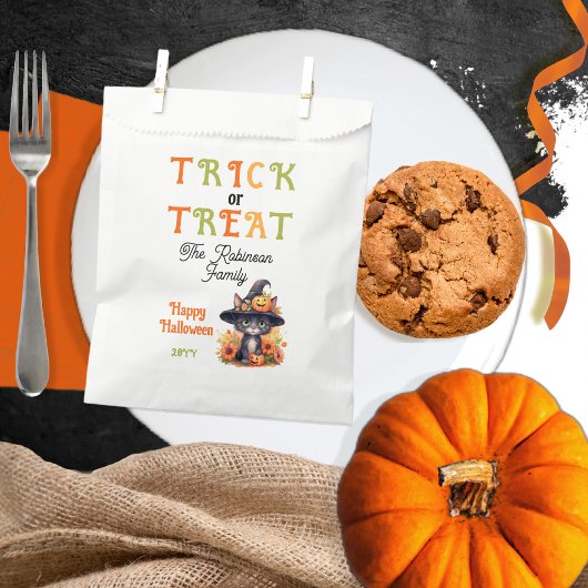 Leuke Kat Heks Pet Foto Trick or treat Halloween Bedankzakje