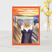 Leuke kat het de parodiewenskaart van de Schreeuw Kaart (Gele Bloem)