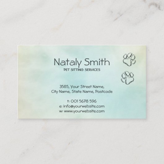 Leuke kat, hond en konijn illustratie visitekaartje (Achterkant)