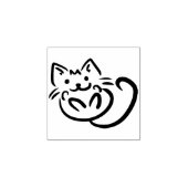 Leuke Kat Hout Art Stamp Rubberstempel (Afrduk)