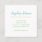 Leuke kat huisdier zitten vierkante visitekaartje (Achterkant)