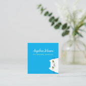 Leuke kat huisdier zitten vierkante visitekaartje (Staand voorkant)