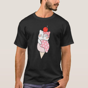 Leuke kat ijs kat dessert zomer kitten t-shirt