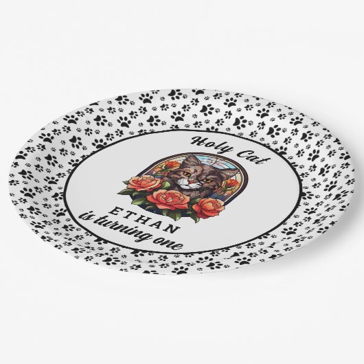 Leuke kat, ik ben er een! Schattige kattenmeisje 1 Papieren Bordje (Gekanteld)