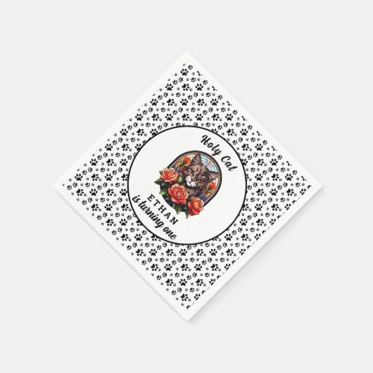 Leuke kat, ik ben er een! Schattige kattenmeisje 1 Servet (Hoek)