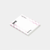 Leuke kat Illustratie Roze Zigzags Naam Sjabloon Post-it® Notes (Schuin)