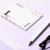 Leuke kat Illustratie Roze Zigzags Naam Sjabloon Post-it® Notes