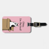 Leuke kat in een doos bagagelabel (Voorkant horizontaal)