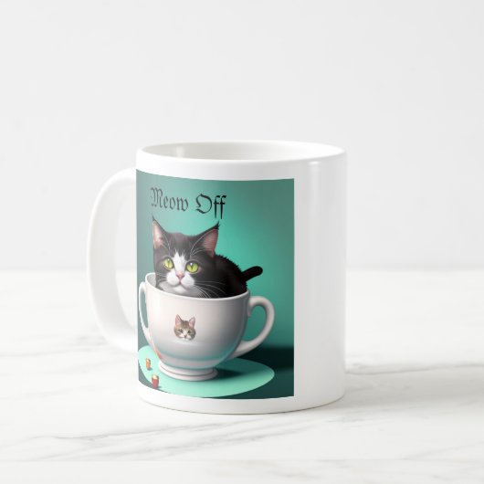 Leuke kat in een mok die niet lief is (Voorkant links)