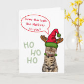 Leuke kat in Grappig Pet Foto Personaliseer Kerst Kaart (Gele Bloem)