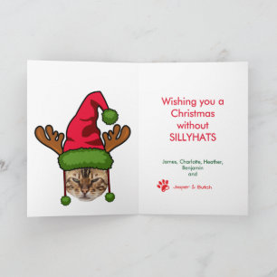 Leuke kat in Grappig Pet Foto Personaliseer Kerst Kaart