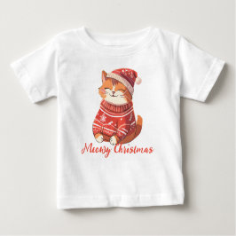 Leuke kat in Kerst pet en trui baby top