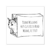 Leuke  kat in tas retouradres  zelfinktende stempel (Design)