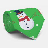 Leuke kat kat Kerstman sneeuwman Sled Xmas tree Stropdas (Opgerold)