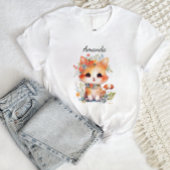 Leuke kat Kat kitten kat met bloem kat lover T-shirt