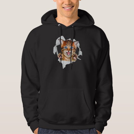  Leuke Kat katje Kitty Kat Kitten Cat Hoodie (Voorkant)