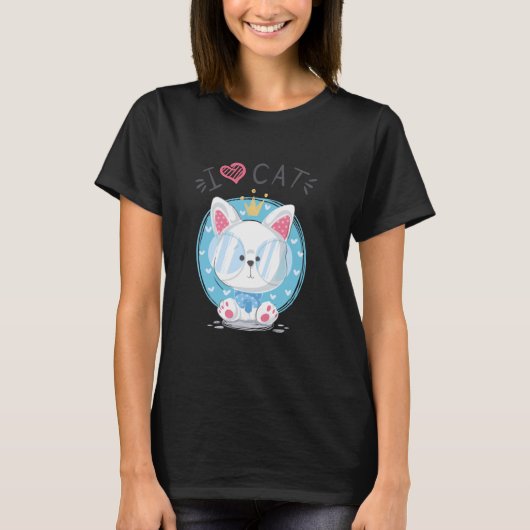 Leuke kat kinder ontwerp t-shirt (Voorkant)