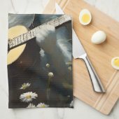 Leuke kat kitten spelen akoestische gitaar theedoek (Quarter Fold)