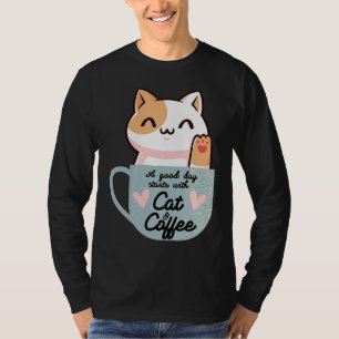 Leuke Kat Koffie Mok Kat Paw Baby Koffie en Kat Ca T-shirt