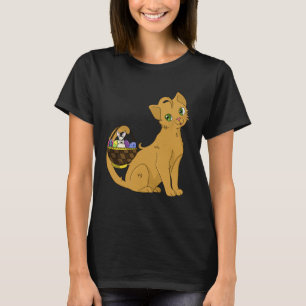 Leuke kat konijnenmand paasei t-shirt