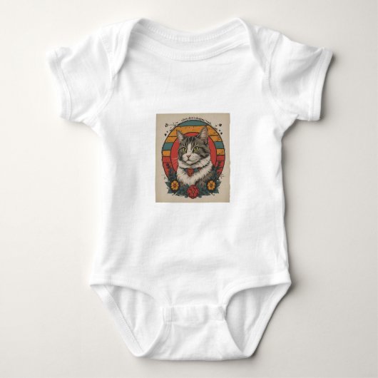 Leuke kat kunst ontwerp | Kattenliefhebbers Design Romper (Voorkant)