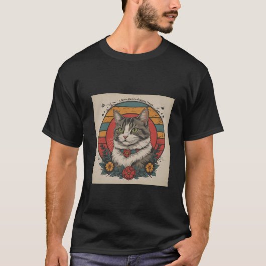 Leuke kat kunst ontwerp | Kattenliefhebbers Design T-shirt (Voorkant)