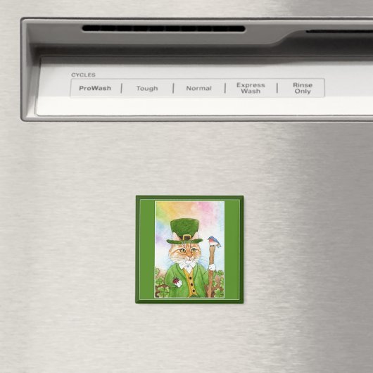 Leuke kat Leprechaun St Paddy's Day magneet (Insitu (Vaatwasser))