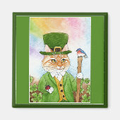 Leuke kat Leprechaun St Paddy's Day magneet (Voorkant)