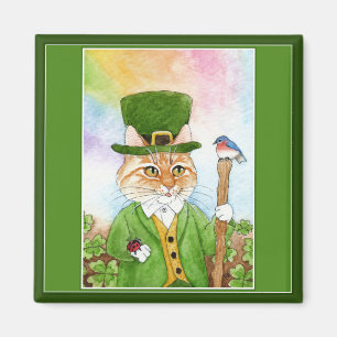 Leuke kat Leprechaun St Paddy's Day magneet