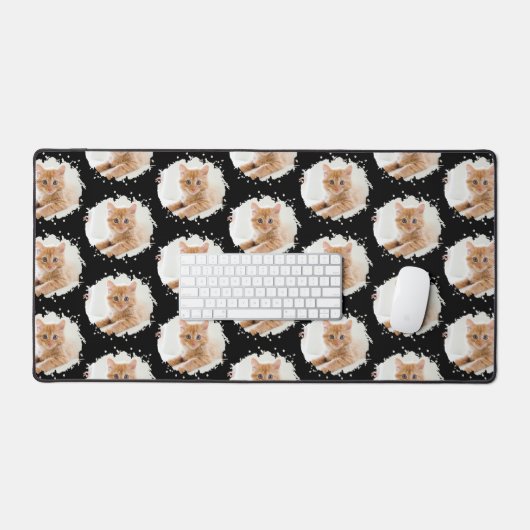 Leuke kat liefhebbers aangepaste foto patroon bureaumat (Keyboard & Muis)