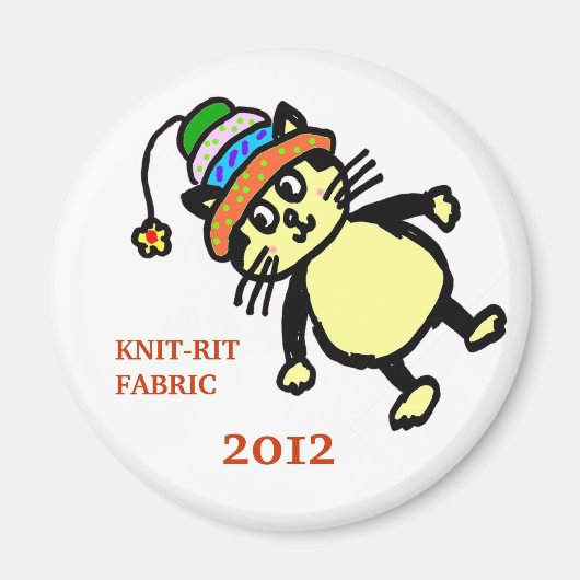 Leuke kat magneet - wit (Voorkant)