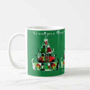 Leuke kat Meowy Kerstboom gepersonaliseerd Koffiemok