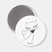 Leuke kat met boogmagneet magneet (Voorkant / Achterkant)